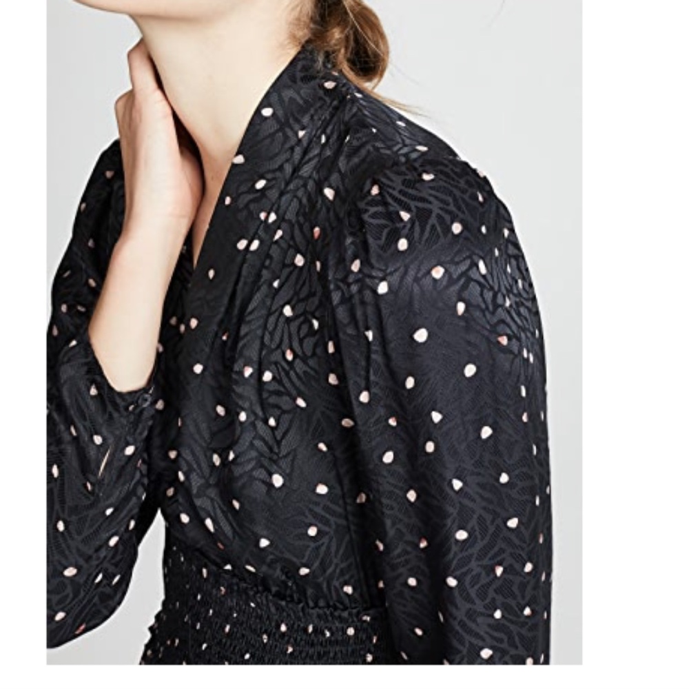 NWT Rebecca Taylor Long Sleeve Paint Dot Dress 10 - Picture 6 of 7